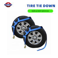 Sangles d'arrimage robustes pour pneus avec crochets pivotants et blocs en caoutchouc, sangle antidérapante pour roues de voiture, remorque, camion, transport