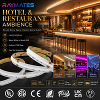 Bande LED COB RGBW 560 LED, haute luminosité, 16W par mètre, 24V, PCB 12mm, Ra90, découpable, IP20, IP65, IP67, IP68, étanche