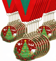 Groothandel Kerst Metalen Trofeeën Award Medailles Geschilderd Goud Zilver Wintervakantie Eerste Prijs Prijzen Feest Cadeauset Decoraties