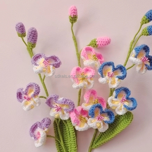 ดอกลิลลี่ถักโครเชต์ตกแต่งงานแต่งงานแบบใหม่ ทำด้วยมือจากผ้าฝ้าย <span class=keywords><strong>ดอกไม้</strong></span>ประดิษฐ์ สีตามสั่ง สำหรับวันขอบคุณพระเจ้าและคริสต์มาส - Product Image 5