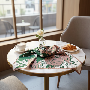 1PC Silk Retro Color-Block Square <b>Scarf</b> <b>for</b> <b>Women</b> Breathable Quick-Dry Elegant Stylish Photography Prop Handkerchiefs Four - Product Image 6