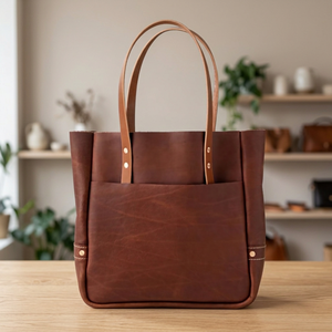 Pochette élégante en cuir véritable pour femme, avec fermeture éclair, imperméable, légère, portable, idéale pour les voyages, grand sac à main décontracté - Product Image 1