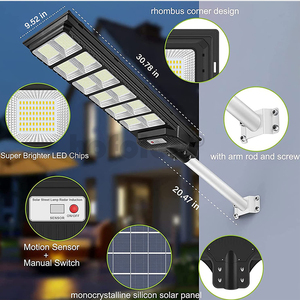 Hofoled 800W 1000W 1200W Luces solares al aire libre Impermeable 6500K Lámpara de calle LED blanca Dusk to Dawn Luces Led Luz de calle solar - Product Image 2