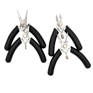 <b>Pliers</b> <b>Set</b> Stainless Steel For Diy Jewelry Making Tools With Black Handle Tapered Tip Diagonal And Needle Nose <b>Pliers</b> - Product Image 5