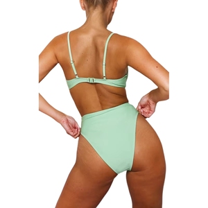 <span class=keywords><strong>Costume</strong></span> da bagno bikini a vita alta da <span class=keywords><strong>donna</strong></span>, set con top con ferretto e slip <span class=keywords><strong>sgambato</strong></span>, in spugna, taglie forti, anti-UV, ecologico - Product Image 4