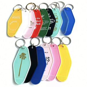 Design Promotional Custom logo Color Material Key TAB Blank Plastic Vintage Vintage Motel Rooms Hotel Keychain - Product Image 3