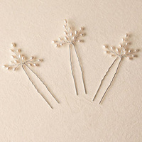 SLBRIDAL Épingle à Cheveux de Mariée Faite à la Main avec Perles Entières et Perles en Alliage, Clip pour Cheveux de Mariage, Bijou pour Femme, Accessoire Cheveux