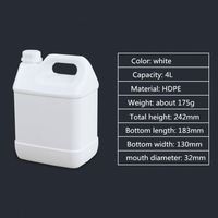 UMETASS 5L Carré En Plastique Baril De Qualité Alimentaire Liquide Pichet Conteneur Épaissir Bouteille Vide pour Vin Huile Poudre Engrais En Gros