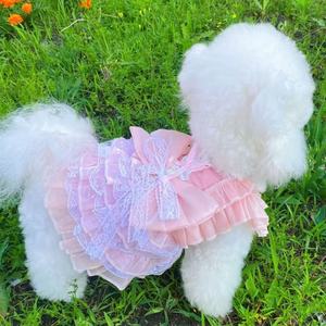 Pet <b>Clothes</b> For Dogs <b>Princess</b> Lace Skirt Sweet Pink Spring Style Decorative Small Medium Size - Product Image 1