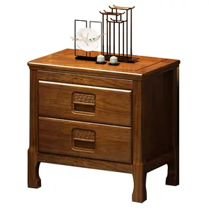 Wood Rustic Nightstand End Table with Drawers for Living Room Bedroom Assembled With Sturdy Solid Wood