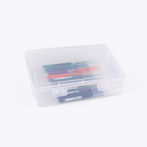 Transparente Kunststoff-Aufbewahrungsbox mit Verschlussdeckel für Büro und Zuhause, Stift- und Bleistiftorganizer - Product Image 2