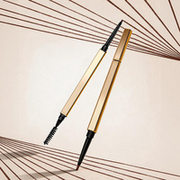 Crayon à sourcils végétalien naturel personnalisé en usine, cosmétiques imperméables, rehausseurs de sourcils double embout avec brosse, marque privée