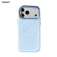 Coque de téléphone magnétique en silicone liquide VAWI S131 avec support d'objectif d'appareil photo pour iPhone 17 18 Pro Max, antichoc, Funda De Silicona