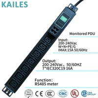 KAILES PDU 7 prises anti-choc avec prise C19, échangeable à chaud, protocole 485, surveillance des instruments, équipement de distribution d'énergie T5