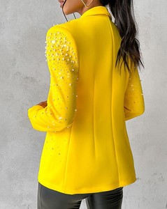 MC0119 Blazer da <span class=keywords><strong>Donna</strong></span> per Ufficio, Manica Lunga con Perline, Completo Formale da <span class=keywords><strong>Donna</strong></span> per Ufficio - Product Image 3