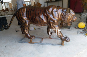 Echt Formaat Metalen Sculptuur Levensgrote Bronzen Tijgerbeeld - Product Image 2