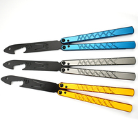 Couteau de poche pliant portable EDC en acier inoxydable avec manche en aluminium Couteau d'entraînement papillon OEM personnalisable non aiguisé