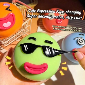Jouet Squishy Visage Mignon à Remontée Lente, Balle Anti-Stress Super Douce Crème, Jouet Kawaii à Presser - Product Image 3