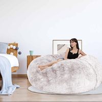 Sofá Puff Gigante de Peluche Sherpa de 6, 7 y 8 pies con Relleno de Espuma, Venta al por Mayor para Sala de Estar