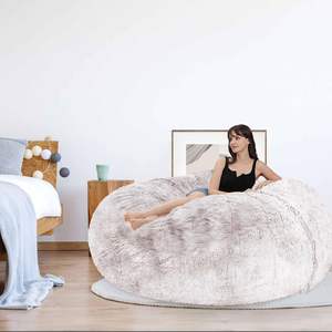 Divano pigro Beanbag peluche 6ft 7ft 8 ft Sherpa grande gigante grande sacco divano con schiuma riempitivo all'ingrosso per soggiorno - Product Image 6