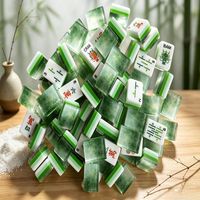 Ensemble de Mahjong de Luxe Américain 160 Tuiles en Acrylique Gravées en Profondeur (Ours, Joker, Dragon, BAM, CRAK, Wind, Flower) pour 4 Joueurs – Jeu à Domicile