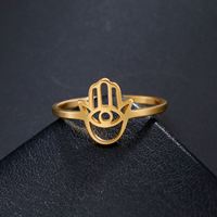 Myshape Bague Main de Fatima et Œil protecteur en Acier Inoxydable, Bijou Vintage pour Femme, Cadeau d'Anniversaire, Vente en Gros