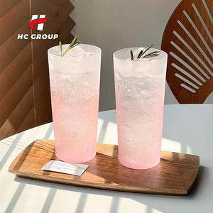 Stile <span class=keywords><strong>giapponese</strong></span> glassato <span class=keywords><strong>rosa</strong></span> gradiente tazza di acqua Collins tazze di succo freddo dritto bicchiere per bevande - Product Image 1