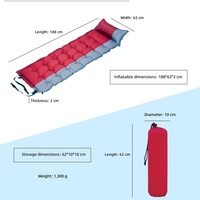 Matelas de couchage gonflable auto-gonflant pour l'extérieur, résistant à l'humidité, design double coloré, épaisseur 3 cm, tissu Chunya PVC