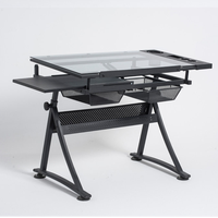 Studio Design Deluxe Craft Station Bureau debout Table à dessin en verre réglable en hauteur