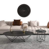 ZEE406 Nouvelle table basse italienne minimaliste en métal avec roulettes, plateau en pierre, design moderne pour petits appartements, mobilier de maison de luxe léger