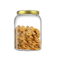 JM 1 gallon bocal en verre couvercle hermétique en bois grand paquet de 2 pour le stockage des aliments pour la farine Spaghetti pâtes Back School Essentials
