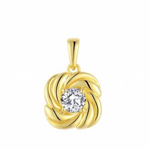 YILUN Pendentif <span class=keywords><strong>fleur</strong></span> d'été classique pour femme Zircon cubique plaqué or Pendentif à breloque en argent sterling 925 Bijoux - Product Image 1