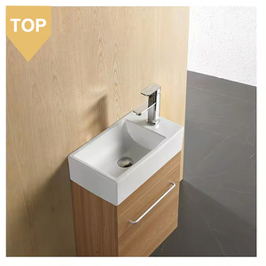 <span class=keywords><strong>Petit</strong></span> lavabo blanc européen en céramique pour salle de bain, à poser au mur, à bas prix, lavabo d'angle pour se laver les mains - Product Image 1