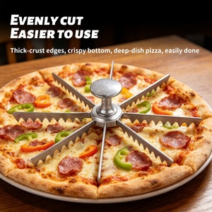Cortador de Pizza Manual de Aluminio, Cortador de Pastel y Tartas con Cuchillas Dentadas Afiladas para Cocina y Restaurante - Product Image 3