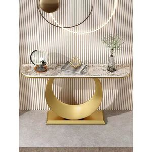 Console d'entrée de style italien léger <span class=keywords><strong>et</strong></span> luxueux, design nordique simple <span class=keywords><strong>et</strong></span> moderne avec plateau en ardoise, design semi-circulaire pour entrée <span class=keywords><strong>et</strong></span> <span class=keywords><strong>couloir</strong></span> - Product Image 6