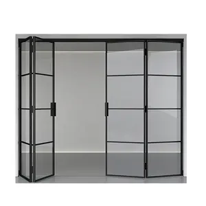 Puerta de Granero plegable personalizada de alta calidad, puerta con marco interno de metal con manijas de puerta, diseño de interiores