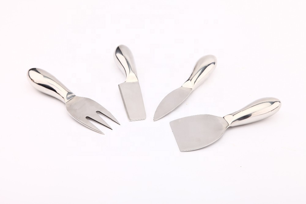 Набор из 4 ножей для сыра с ручкой из нержавеющей стали