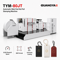 Máquina Automática de Estampagem a Quente TYM-80JT com Alimentação por Rolo de 800mm para Produção de Etiquetas de Vestuário e Papel Industrial