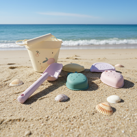 Seau à sable en silicone de qualité alimentaire non toxique, formes mignonnes adaptées aux enfants, interaction parent-enfant soyeuse, jouets de plage unisexes