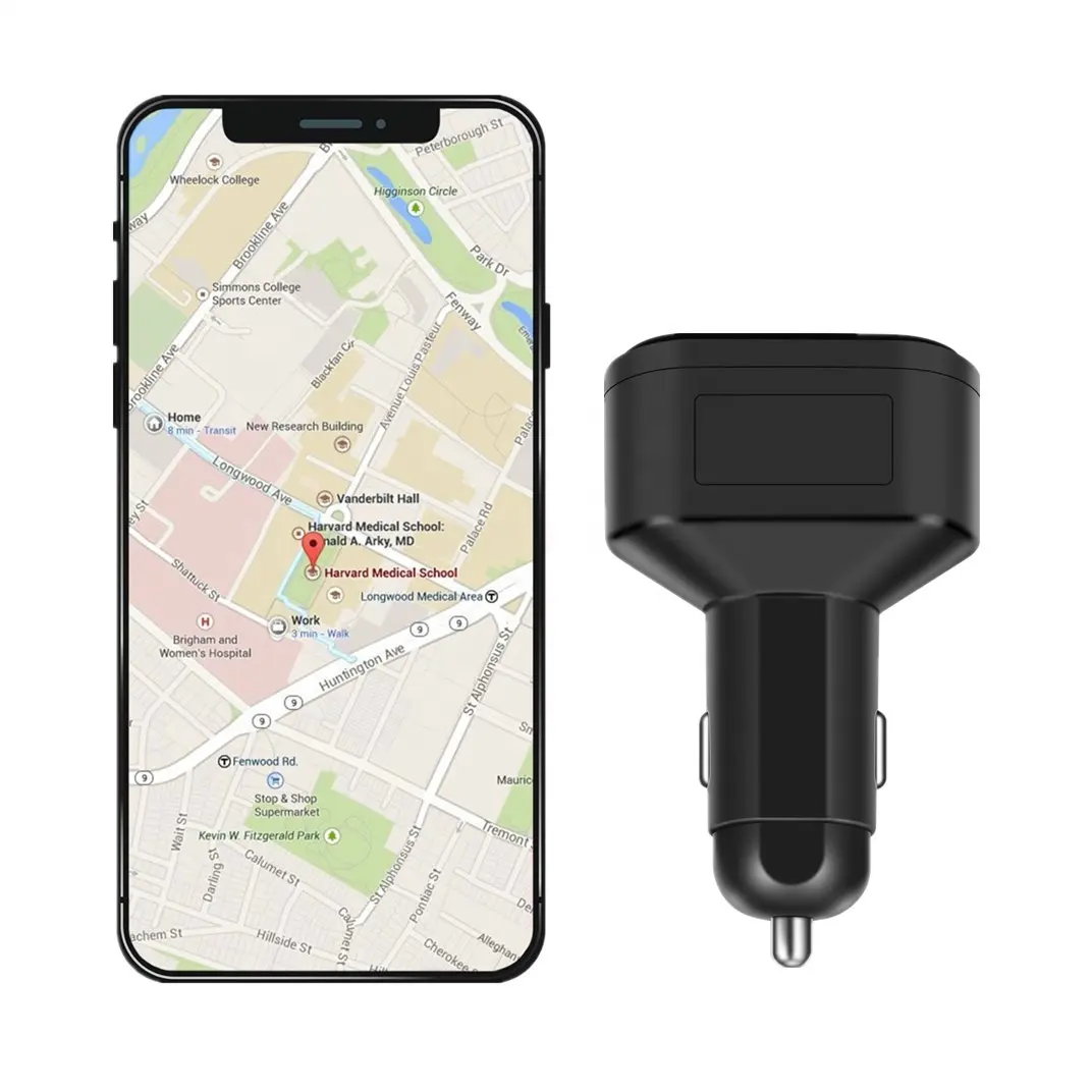 XADGP Free Platform caricabatteria da auto per sigarette Tracker GPS per veicoli con doppio dispositivo di localizzazione GPS a ricarica rapida intelligente USB