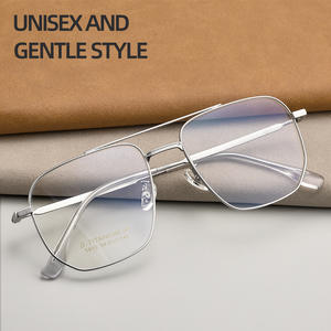 FLY <span class=keywords><strong>2022</strong></span> – lunettes en titane pur pour homme et femme, monture complète ultra légère, polygone irrégulier, platine pure - Product Image 3
