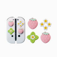 Coques de protection en silicone pour joysticks analogiques Nintendo Switch OLED/Switch 2, motif fraise