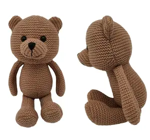 Urso para fotografia de bebê recém-nascido, adereços para meninas e meninos, brinquedos bonitos de malha de crochê, presentes para bebê