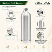 Bouteille de bière en aluminium à marque privée avec fermeture métallique, finition argentée, or rose mat, impression personnalisée pour la vente au détail