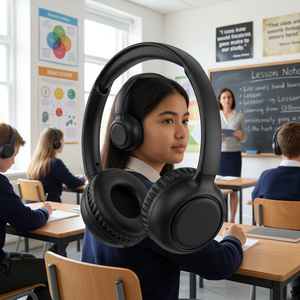 Meilleur prix – Casque <span class=keywords><strong>sans</strong></span> <span class=keywords><strong>fil</strong></span> silencieux supra-auriculaire pour PC et <span class=keywords><strong>TV</strong></span>, <span class=keywords><strong>sans</strong></span> lumière, avec émetteur RF et écouteurs ENC pour les cours et les études - Product Image 1
