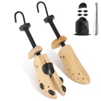 Étire-chaussures réglable en bois de pin écologique avec grande pince et ensemble d'orteils à chaussures en métal