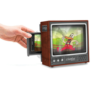Lente d'Ingrandimento per Schermo del Telefono Stile <span class=keywords><strong>TV</strong></span> Retrò, Supporto da Tavolo per Smartphone, Amplificatore Video Universale, Bestseller su <span class=keywords><strong>Amazon</strong></span> - Product Image 1