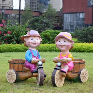 Estatuas <span class=keywords><strong>de</strong></span> Paisaje para Exteriores, Muñeca Ciclista, Maceta, Adornos <span class=keywords><strong>de</strong></span> Fibra <span class=keywords><strong>de</strong></span> Vidrio para Jardín, Muñeca <span class=keywords><strong>de</strong></span> Resina en Bicicleta, Decoración para Jardín <span class=keywords><strong>de</strong></span> Infancia - Product Image 3
