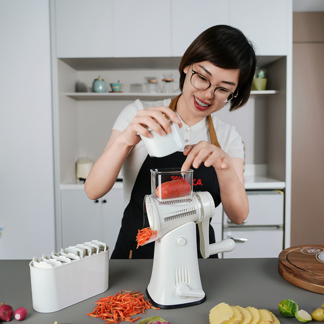 Vegetable Mandoline Slicer Swift Rotary Drum Grater Nut Grater Vegetable Slicer Peeler Spiralizer Cheese Chopper