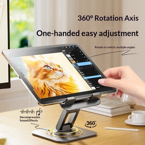 Support de tablette pivotant à trois axes en plastique, support de téléphone multifonctionnel, support de bureau portable, pliable et réglable - Product Image 2